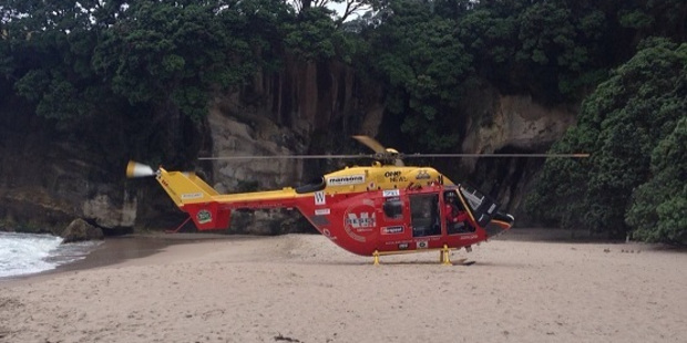 The man was trasnported to Middlemore Hospital. Photo / Auckland rescue Helicopter Trust