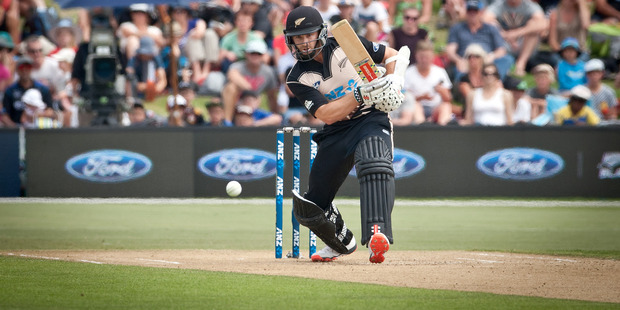 Black Caps captain Kane Williamson scored his second half century at Bay Oval yesterday. Photo / Andrew Warner