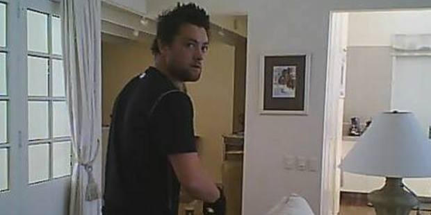Photo released by Queenstown Police, showing a man caught on camera after allegedly breaking into a house. Photo / Supplied