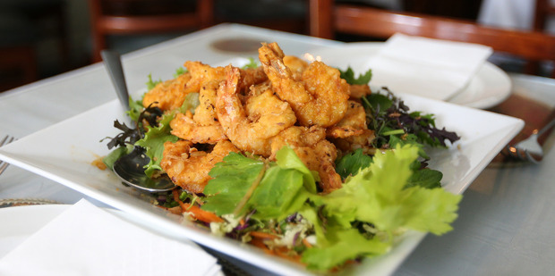 Garlic prawns at Sri Pinang. Photo / Doug Sherring