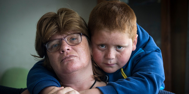 Shona Maiden, pictured with her son Johnny Maiden, 7. Photo / Jason Oxenham