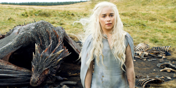 Daenerys and Drogon in the season five final of Game of Thrones.