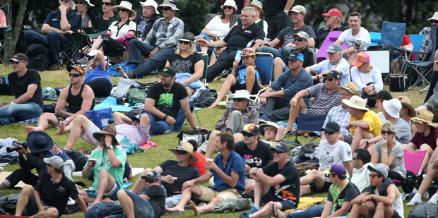 Spectators at the New Zealand Black Caps v South Africa game played at the Bay Oval in 2014.