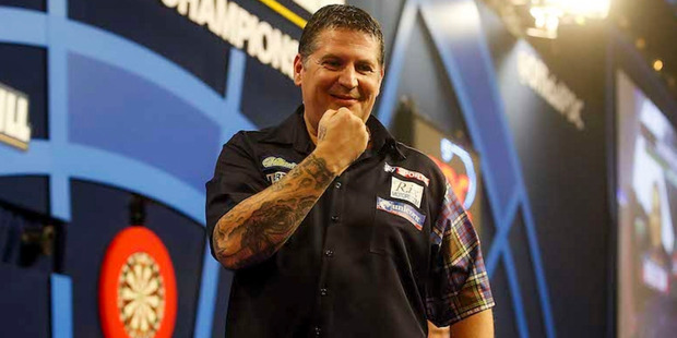 Gary Anderson celebrates his quarter-final win yesterday. Photo / Simon O'connor