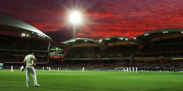 Cricket's first day-night test at Adelaide was a big success, although some are concerned the pink ball swings more during night sessions. Photo / Getty Images