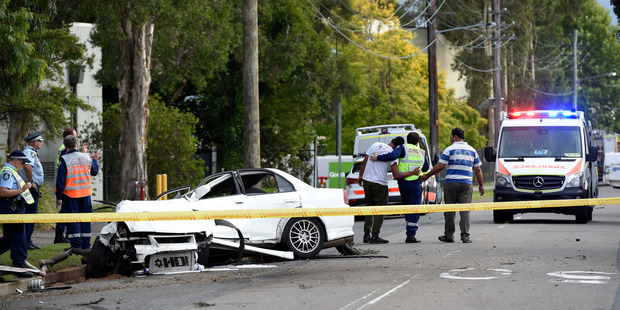 At around 6am this morning emergency services were called to Vanessa St Kingsgrove for reports of a car accident. Photo / Daily Telegraph