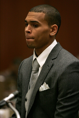 Chris Brown appears in court on assault charges. Photo / Getty Images