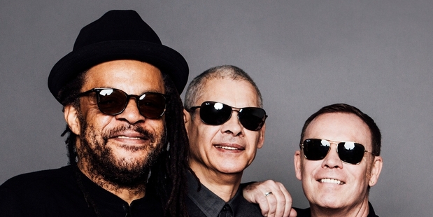 British reggae legends UB40, featuring original members Astro (left), Mickey Virtue and Ali Campbell, perform in Kerikeri tonight.