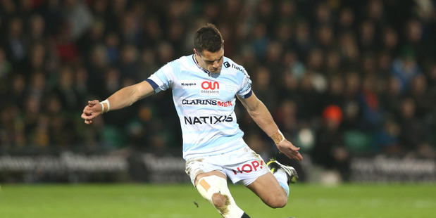 Dan Carter kicks a penalty for Racing 92. Photo / Getty