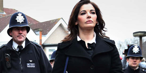 Nigella Lawson arrives at Isleworth Crown Court. Photo / Getty Images