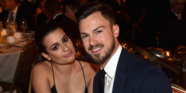 Lea Michele with boyfriend Matthew Paetz. Photo / Getty
