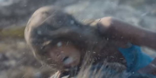 Taylor Swift battles the elements in the Southern Alps. Photo / Screengrab