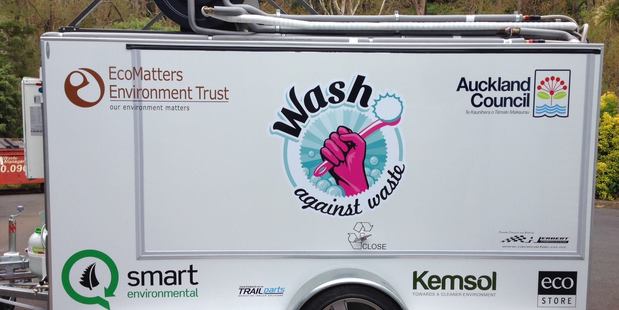 This 'Wash Against Waste' trailer was recently stolen. If you have any information about it you can confidentially contact Crimestoppers on 0800-555-111. Image / supplied