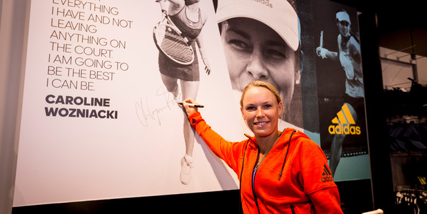Tennis star Caroline Wozniacki took part in an ASB Classic pre-tournament exhibition match on the streets of Broadway, Newmarket. Photo / Dean Purcell