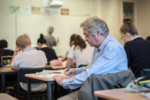 Writer Lawrence Watt attends Weymond Fong's Mathematics class at ACG College in Parnell. Pic Ted Baghurst
