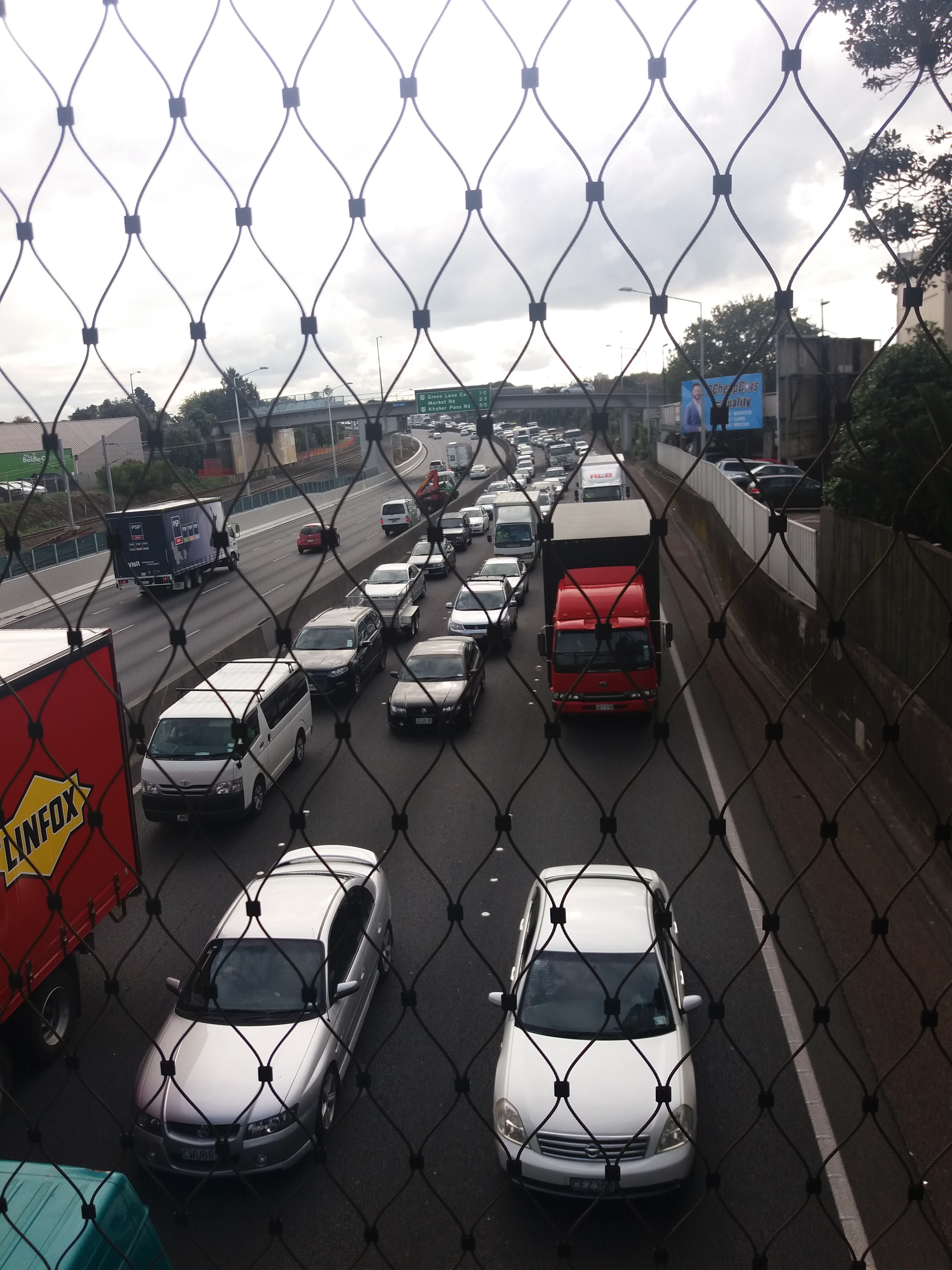 Heavy trade seen from Ellerslie. Photo / Jetso Shin
