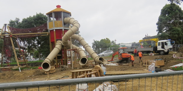 The new playground dominates Gould Reserve.