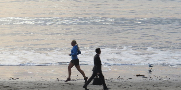 Many can still find solitude on Takapuna Beach.