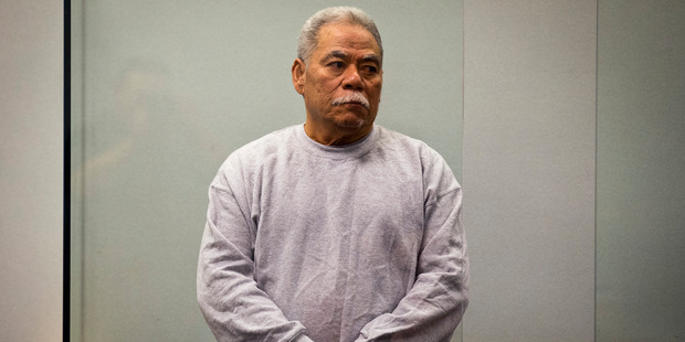 Mataafe Ae in Auckland High Court. He chased his wife down the street with a knife. Photo / Jason Oxenham