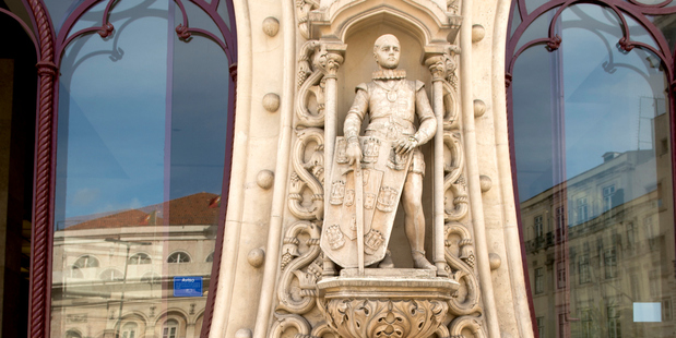 The statue of former king Dom Sebastiao - before it was destroyed. Photo / Getty