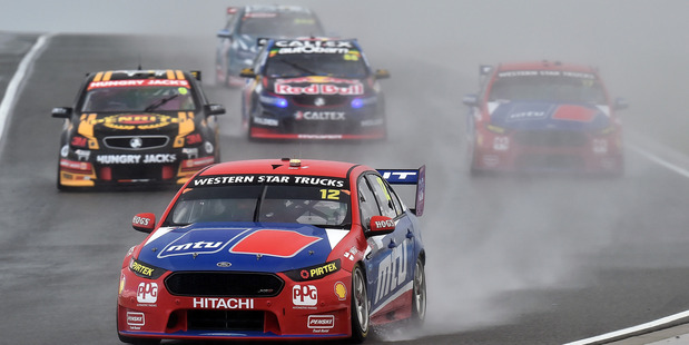 Fabian Coulthard leads the field at the V8 Supercars Perth SuperSprint. Photo / Getty Images