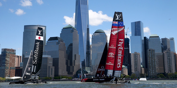Team New Zealand competes in the America's Cup World Series regatta in New York. Photo / Getty Images