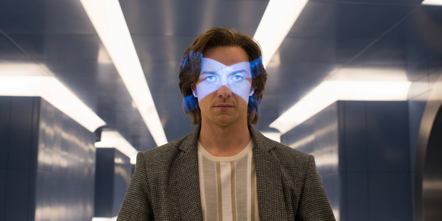 Actor James McAvoy in a scene from the movie X-Men: Apocalypse.