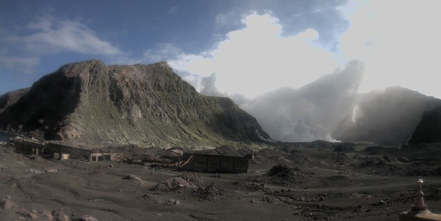 The view of White Island from the crater floor after an eruption on April 27. Photo / GNS Science