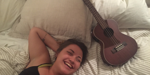 Danica Klas with her ukulele. Photo / Supplied