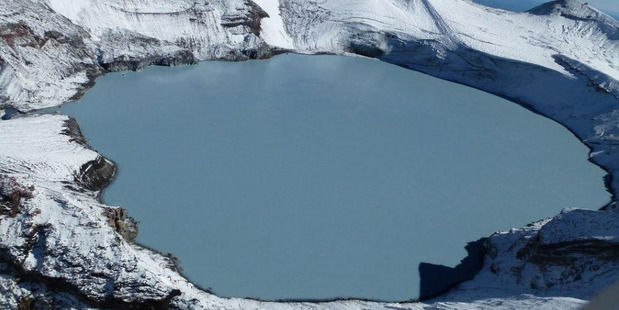 The Ruapehu crater lake in 2013. Photo / Geonet