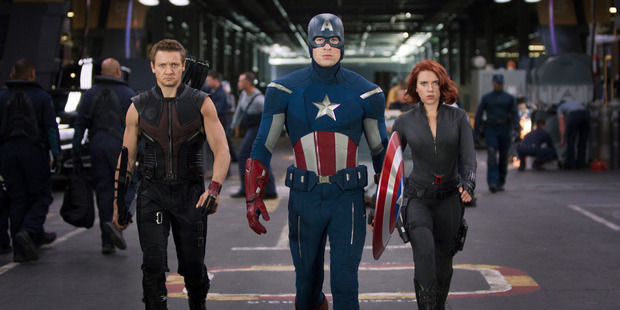 Hawkeye (Jeremy Renner), Captain America (Chris Evans) and Black Widow (Scarlett Johansson). Photo / Marvel