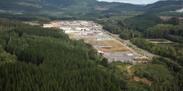 Aerial photograph of Whakarewarewa forest and Red Stag mill. Photo/File
