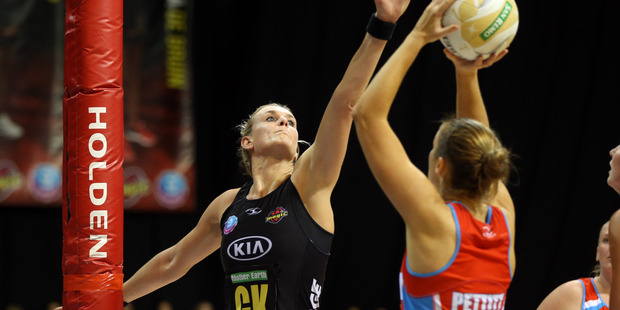 Magic's Leana de Bruin and Swifts Susan Pettitt in action during the ANZ Champs semi final netball match between the Magic and Swifts last year. Photo/Michael Bradley