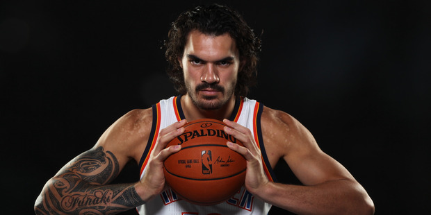 That's Steve Adams for you; the rising NBA superstar with a bottle of L&P in his locker room, having a friendly dig at his Olympic champion sister. Photo / Getty Images