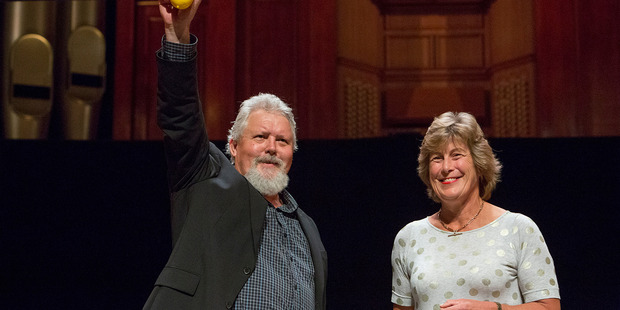 Winner Stephen Daisley and Acorn Foundation representative Nicky Wilkins. Photo/supplied