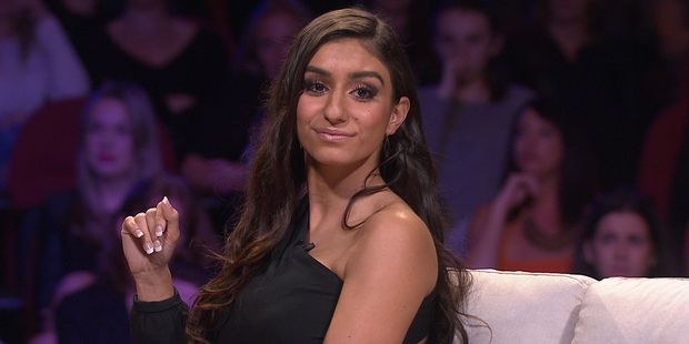 Naz gets feisty during The Bachelor's Women Tell All special. Photo/TV3