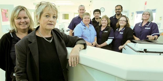 Team leader Nichola Simmonds (left) and health centre manager Linda Kroot with their team at Hawke's Bay Regional Prison. Photo / Warren Buckland