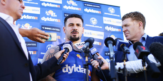 Nathan Peats speaks to the media. Photo / Getty