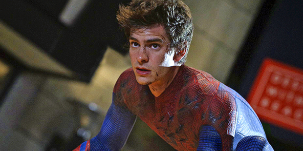 Andrew Garfield as Spider-Man.