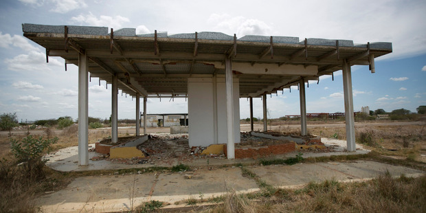 A structure at a railroad factory that was abandoned by its Chinese managers in Zaraza, Guarico state. Photo / AP