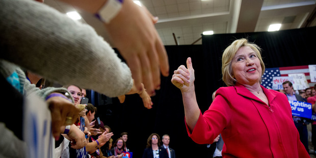 Democratic presidential candidate Hillary Clinton in Lexington, Kentucky. Photo / AP