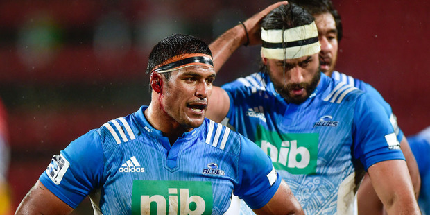 Blues' Tanerau Latimer is injured during the Super Rugby match between the Golden Lions and the Auckland Blues. Photo / Getty Images.