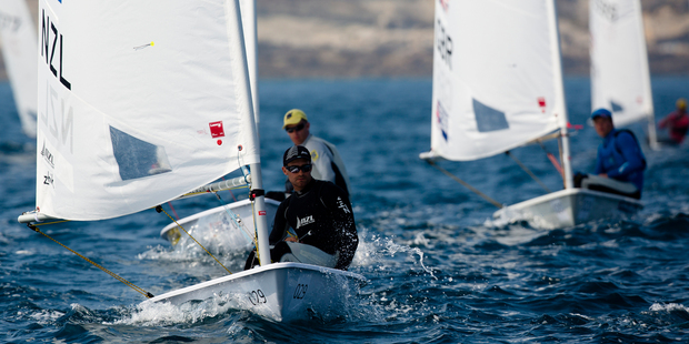 Sam Meech in action during Day 1 of the 2014 ISAF Sailing World Championships. Photo / Getty Images