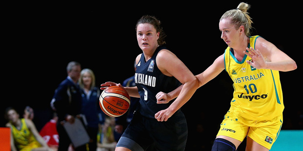 Stella Beck of the Tall Ferns drives to the basket. Photo / Getty Images