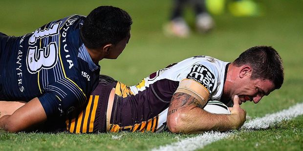 Brisbane backrower Matt Gillett scored two tries in a loss to the North Queensland Cowboys. Photo / Getty
