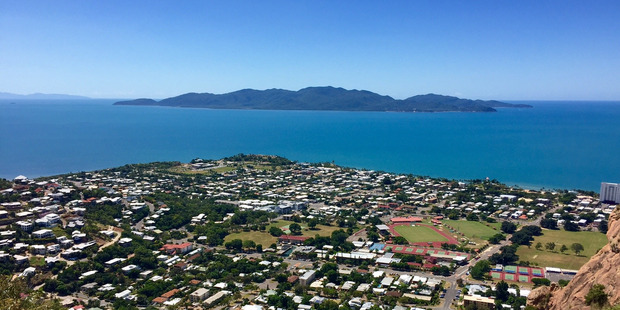 Townsville and, in the distance, Magnetic Island from the summit of Castle Hill.