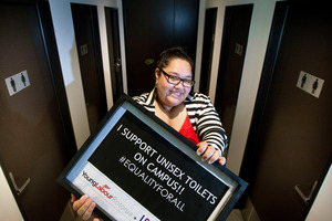 Young Labour Rotorua organiser Amy Uluave is thrilled with the decision to have more unisex toilets on campus.