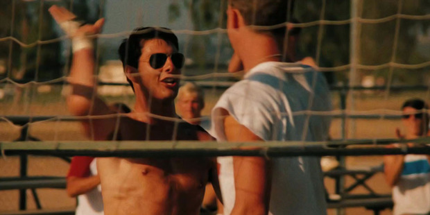 Tom Cruise in the volleyball scene from the 1986 movie. Photo / Supplied