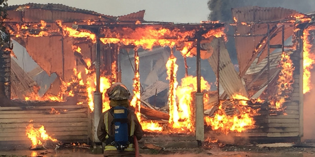 Anna McKay's house goes up in flames. Photo / Supplied