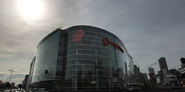 The Vodafone building on the corner of Halsey St and Fanshawe St in central Auckland. Photo / Brett Phibbs